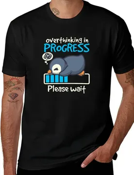 Penguin overthinking in progress T-Shirt vintage Anime t-shirt customs anime mens workout shirts - Aliexpress - FashionsVida