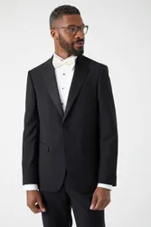 Men's Black Skinny Fit Tuxedo Suit Jacket Size: 44R - Black - Size: 44R