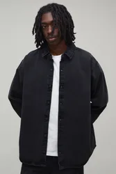 Herren Übergroßes Jeanshemd Charcoal Größe XS