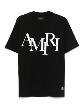 T-shirt in cotone con logo bianco