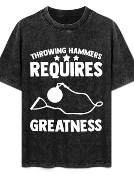 Throwing Hammers Requires Greatness Hammer Throwing Field T-Shirt Minimalist Casual Short Sleeve Top - Aliexpress - FashionsVida
