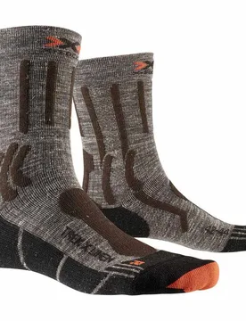 Trekking X Linen Socks Suede Melange / X-Orange / Black UK 3-5 Men,Women - X-SOCKS - FashionsVida