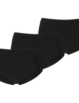 Mainline Mini 3er-Pack Damen Unterhose, schwarz S
