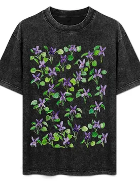 Wild Violets T-Shirt Casual Loose Daily Wear T-Shirt - Aliexpress - FashionsVida