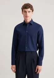 Slim Business Hemd Uni Blau XL