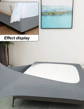 Pieza Falda de cama envuelta en seda de leche, falda de cama elástica de 4 lados de unicolor, adecuada para medidas europeas universales - Shein - FashionsVida