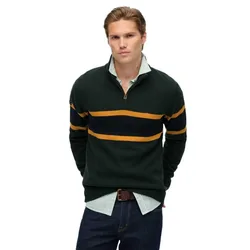 Maglione Con Mezza Zip Stripe Eagle Green / Eclipse Navy L