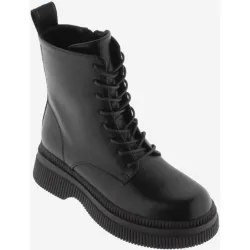 Botas de mujer monocromo con suela gruesa y tirador trasero