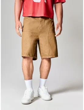 Pantalones cortos de mezclilla de carpintero casuales de pierna ancha y ajuste relajado con bolsillos parche, estilo callejero de verano a la altura d - Shein - FashionsVida