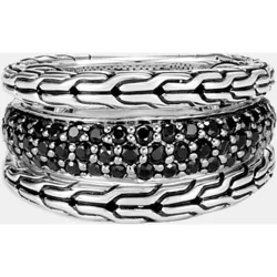 Anillo Chain de plata, zafiro y espinela