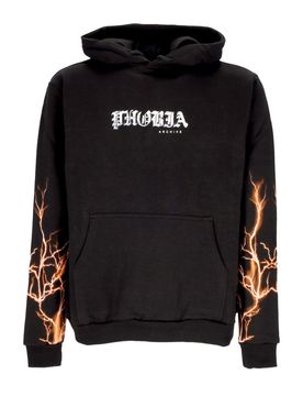 Felpa Leggera Cappuccio Uomo Lightning Hoodie Black/orange