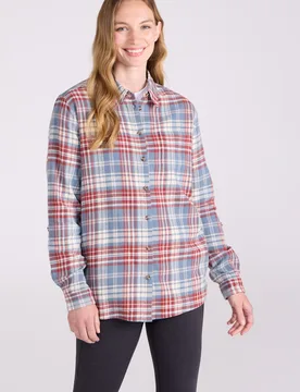 Balsam Womens Brushed Flannel Shirt - Blue - Blue - Size: 10 - Mountain Warehouse - FashionsVida