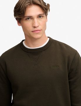 Superdry Herren Essential Stacked Logo Sweatshirt Green - Größe: XL