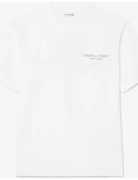 Camiseta de hombre de algodón grueso bordado de manga corta - Lacoste - FashionsVida