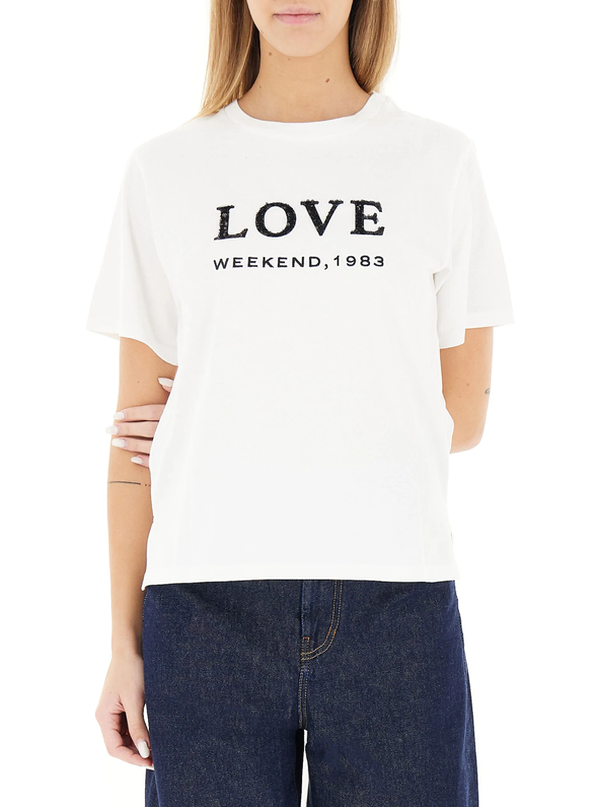 T-shirt girocollo BIANCO L - WEEKEND MAX MARA - FashionsVida