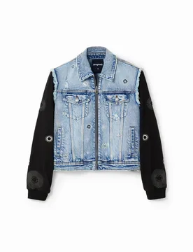 Veste jean hybride broderies BLUE S female - Desigual - FashionsVida