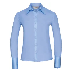 Collection Ladies/womens Long Sleeve Ultimate Non-Iron Shirt (Bright Sky) - Multicolour Cotton - Size X-Small