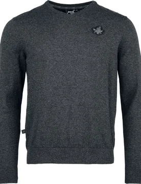 Strickpullover - EMP Signature Collection - M bis 3XL - für Männer - Größe 3XL - dunkelgrau meliert - EMP exklusives Merchandise! - Männer - male - Metallica - FashionsVida