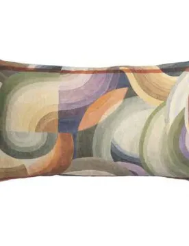 Federa per cuscino rettangolare Loop in lino a fantasia geometrica multicolor - Tessitura Toscana Telerie - FashionsVida