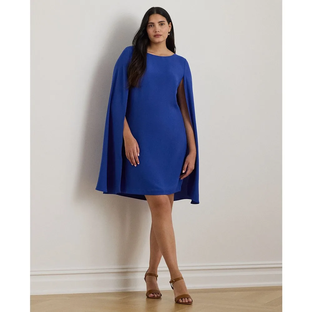 Vestido de cóctel talla grande con capa - Lauren Ralph Lauren Woman - FashionsVida