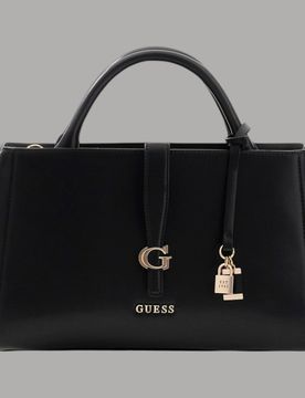 Borsa a Mano Carrie con Tracolla Logo Frontale e Dettagli Oro