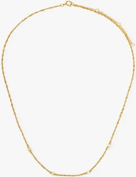 Collar de plata de ley bañado en oro de 18 k con circonitas - Parfois - FashionsVida