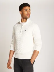 CLASSIC COTTON CABLE ZIP MOCK male