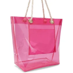 Bolso tote de mujer de vinilo transparente