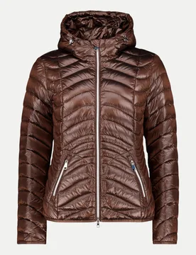 Steppjacke mit Reißverschlusstaschen Braun 44 - Cartoon - FashionsVida