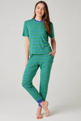 Womens Bamboo Short Sleeve Long Leg Pyjama Set - - Size: 3XL