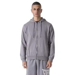 Sweat-shirt à Zip Washed Grey XL Homme