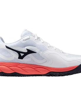 Wave Enforce Court Cc Clay Shoes Fiery Red / White / Sun-Dried Tomato UK 10.5 - Mizuno - FashionsVida