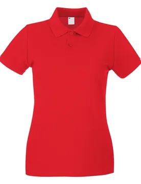 Womens/ladies Lady Fit Short-Sleeved Polo Shirt (Bright Red) Cotton - Size 2xl - Fruit of the loom - FashionsVida