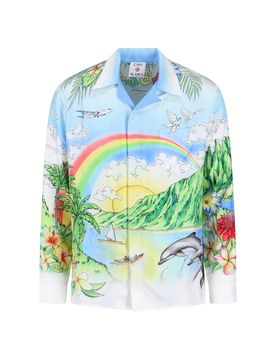 Men's 100% Silk Shirt with Statement Motif