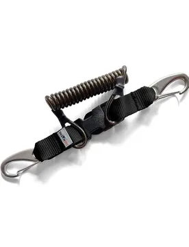 Prolunga Stainless Steel Wire Webbing With Double 70 Mm Spring Snap