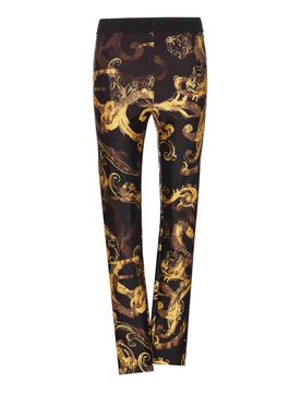 Leggings con logo barocco