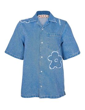Camicia In Denim Di Cotone Colore Blu Jeans