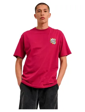 T-shirt à Manches Courtes Flaming Dice Dot Chest Burgundy M ,Femme
