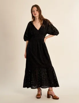 Vestido largo de manga corta con volantes - Molly Bracken - FashionsVida