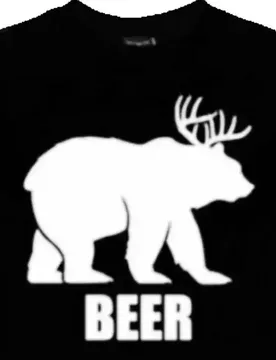 Bear Deer Beer Funny Design The Bear with Antlers T Shirt. Short Sleeve 100% Cotton Casual T-shirts Loose Top Size S-3XL - Aliexpress - FashionsVida