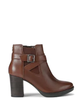 Women's 'Silver Ankle Wide Fit' Leather Boots in Brown Size: 4 - Brown - Size: 4 - Carvela - FashionsVida