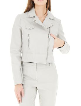 Chiodo in pelle GRIGIO CHIARO 42