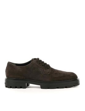 Derby Stringata H673 In Pelle Scamosciata