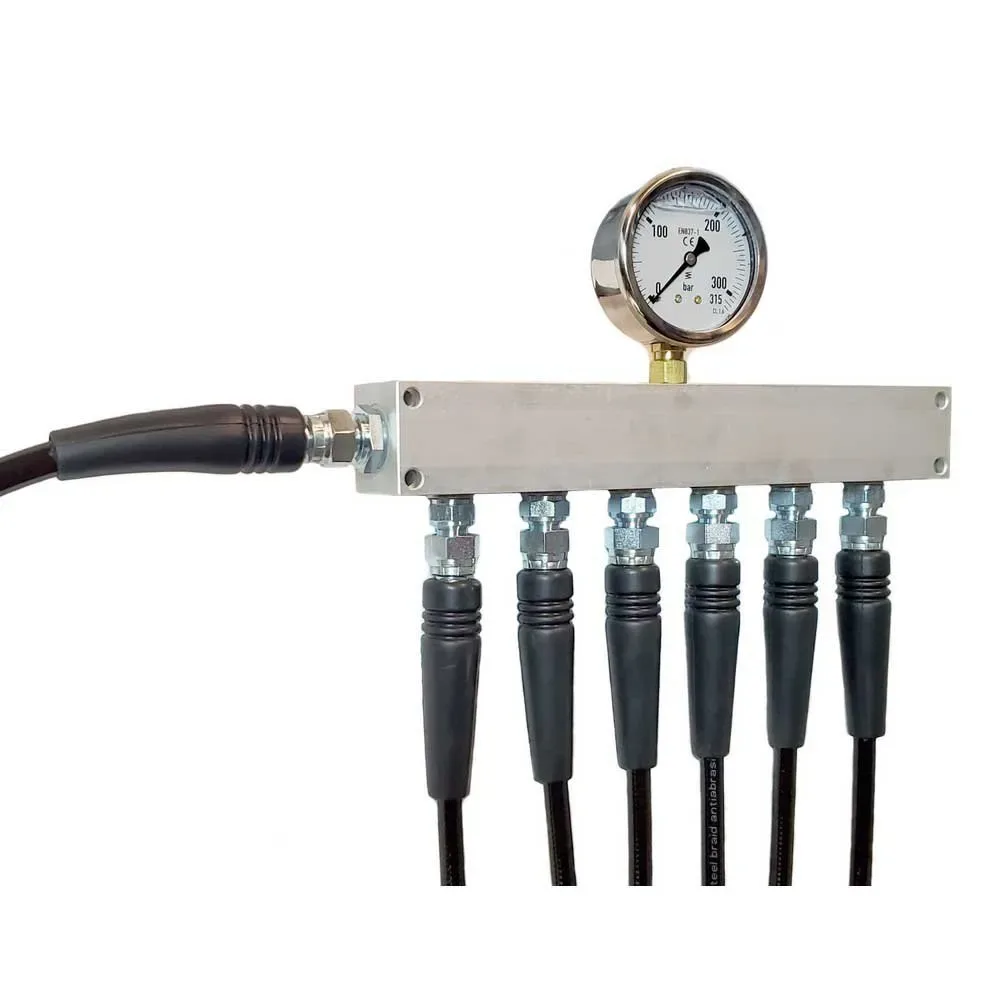 Blocco Collettore Con Manometro G 1/´´ Inlet 6 Outlets - Metalsub - FashionsVida
