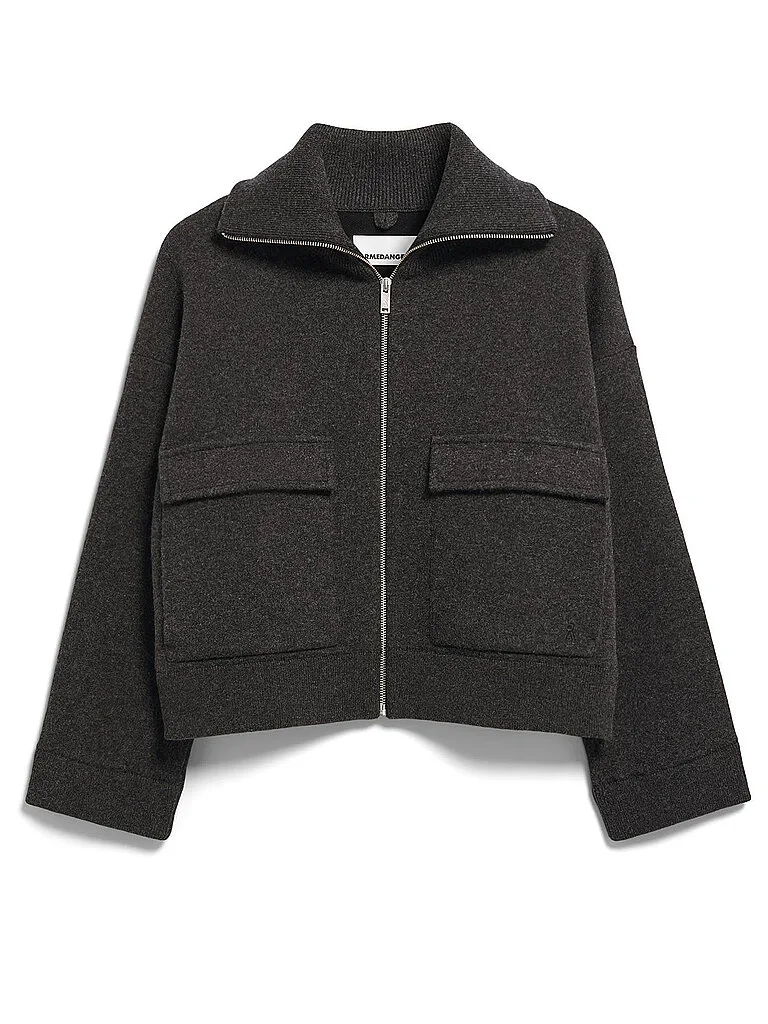 Chaqueta de punto de algodón y lana para mujer gris L - Armedangels - FashionsVida