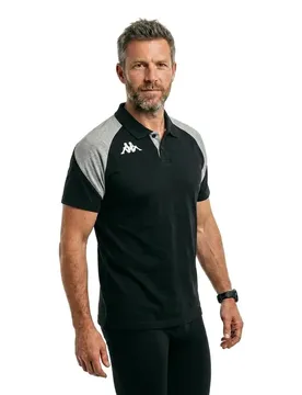 Polo à Manches Courtes Lanetto Black / Grey Melange XL