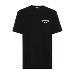 Mens Regular Fit Rubber Logo Black T-Shirt Cotton - Size 2xl