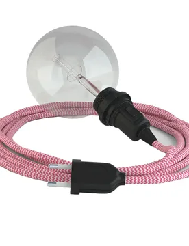 Cables Lampe Suspendue Pour Abat-jour Rz08 Zigzag 5 M Fuchsia / Black One Size - Creative - FashionsVida
