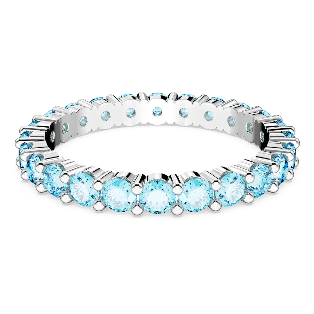 Anello Matrix, Taglio Round, Blu, Placcato rodio 50 - Swarovski - FashionsVida