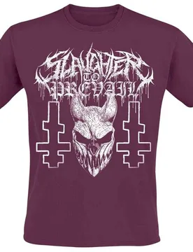 T-Shirt - White Mask - S bis 4XL - für Männer - Größe L - burgund - Lizenziertes Merchandise! - Männer - male - Slaughter To Prevail - FashionsVida